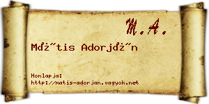 Mátis Adorján névjegykártya